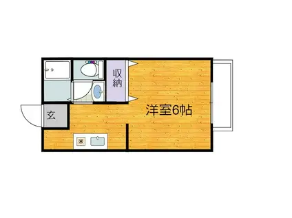 ライムA(1K/2階)の間取り写真