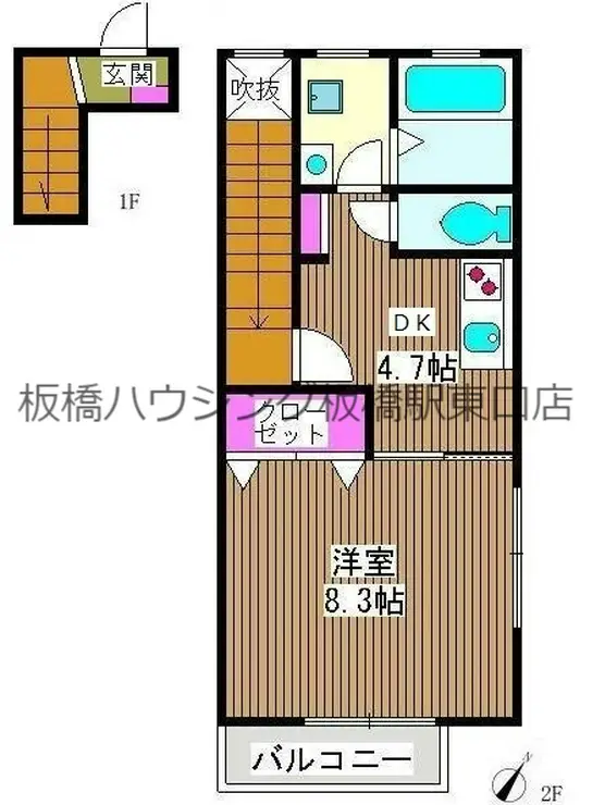 ロンサールB棟 1階階 間取り