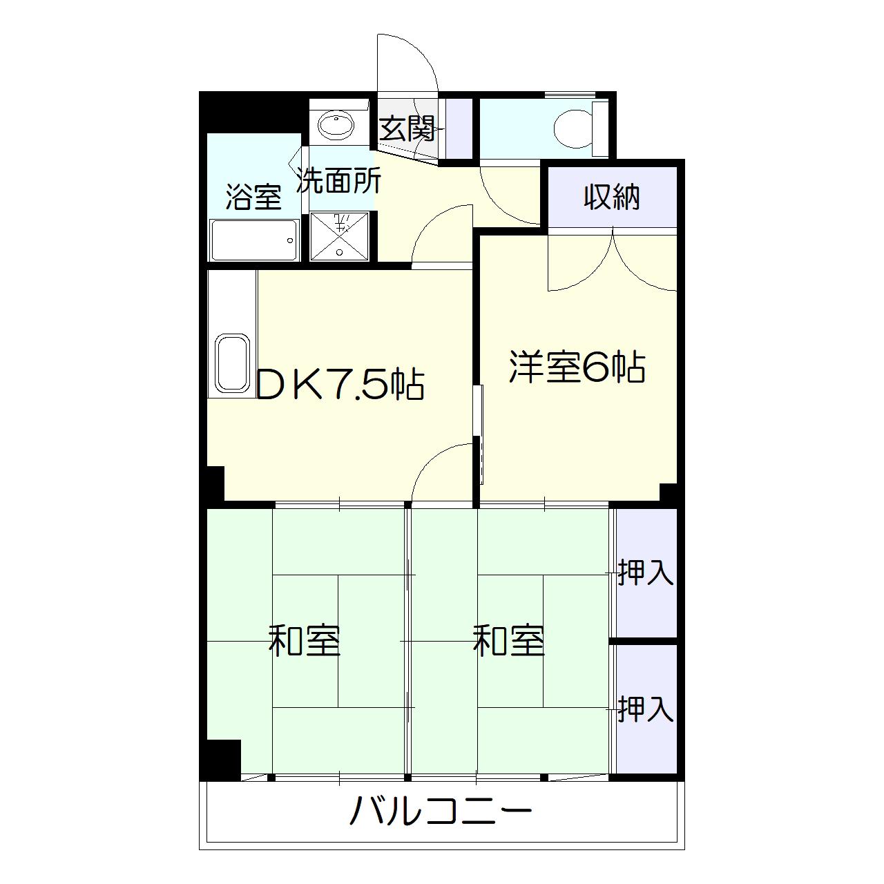 FLORESTA山下町(3DK/3階)の間取り写真
