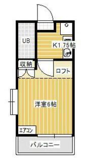 ファインビレッジIII(1K/2階)の間取り写真