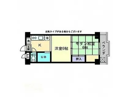 レジデンス春日町(2K/2階)の間取り写真