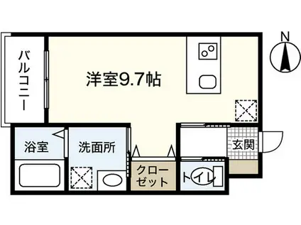 LE RIVAGE大町東(ワンルーム/3階)の間取り写真