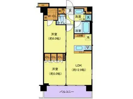 ジェノヴィア赤羽(2LDK/3階)の間取り写真