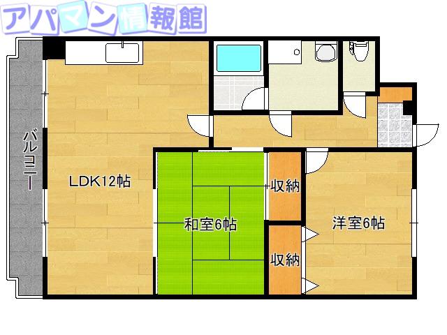 オークランド紫竹(2LDK/1階)の間取り写真