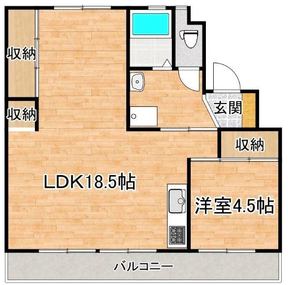 スカイクレスト 1棟(1LDK/5階)の間取り写真