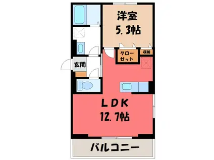 カスタリアVII(1LDK/2階)の間取り写真