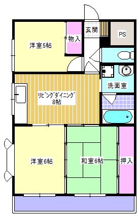 アーテム大橋I(3DK/3階)の間取り写真