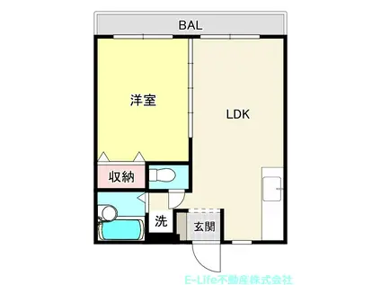 シャン・ド・フルールI(1LDK/1階)の間取り写真