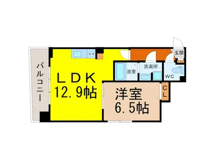 LA FACADE(1LDK/5階)の間取り写真