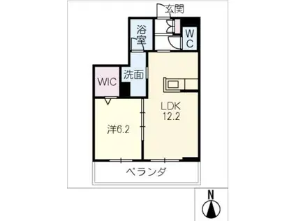 シャーメゾン蘇原村雨(1LDK/2階)の間取り写真
