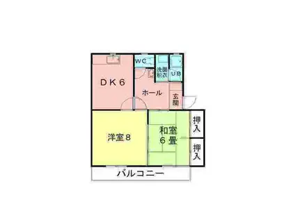 コーポスルガA(2DK/1階)の間取り写真