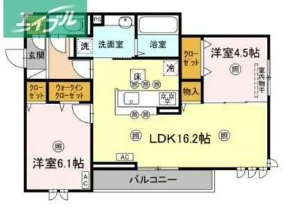 ESPELIA(2LDK/1階)の間取り写真