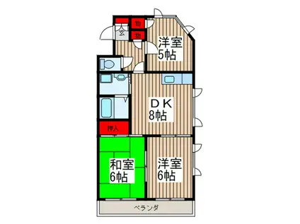 NKビルドミニオン(3DK/3階)の間取り写真
