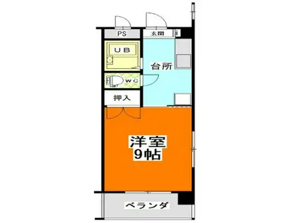 アークハイツ富田町(1K/7階)の間取り写真