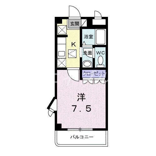 ミキハウス(1K/1階)の間取り写真