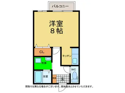 サンリバー21(1K/1階)の間取り写真