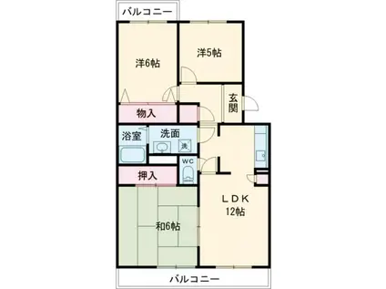 メゾンプレメール(3LDK/3階)の間取り写真