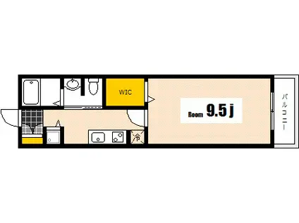 グラビスコート上幟町(1K/7階)の間取り写真