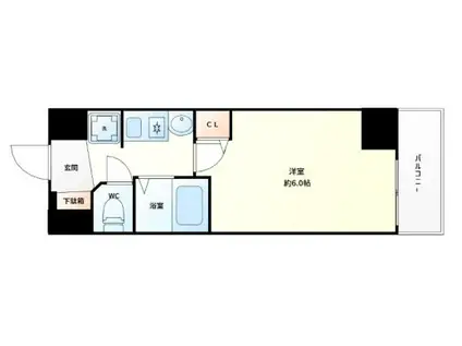 エステムコート神戸ハーバーランド前(1K/11階)の間取り写真