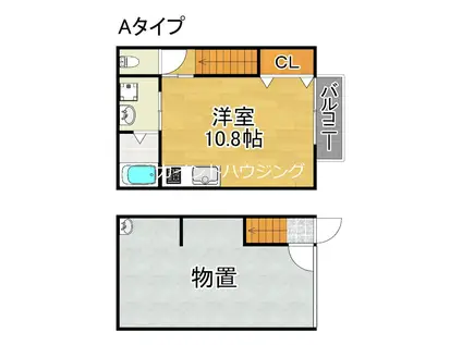 GAZZELE STYLE 西住之江(ワンルーム/1階)の間取り写真