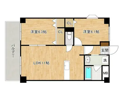 BE  STAGE(2LDK/1階)の間取り写真