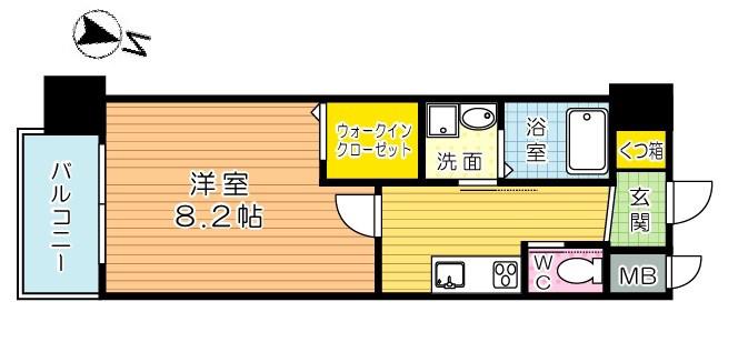 アクシオ北九州(1K/9階)の間取り写真