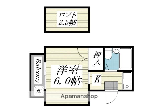 ゼフィランサス衣笠(1K/1階)の間取り写真