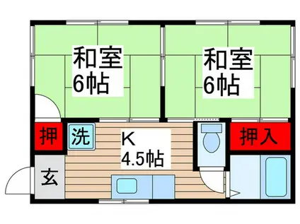 コーポヤマキ(2K/1階)の間取り写真