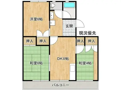 水野マンション(3DK/1階)の間取り写真