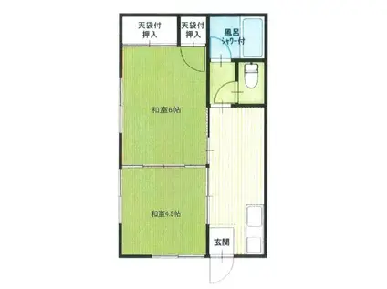 金山アパート(2K/2階)の間取り写真