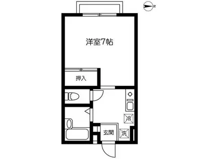 ハイツHIRO(ワンルーム/1階)の間取り写真