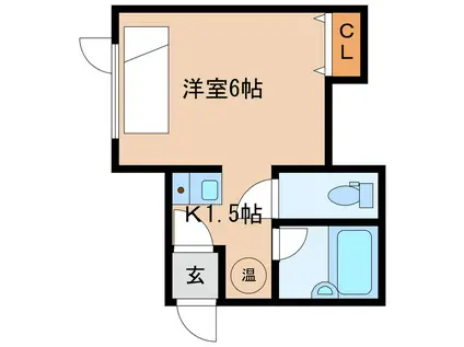 グリーンガーデン(1K/1階)の間取り写真