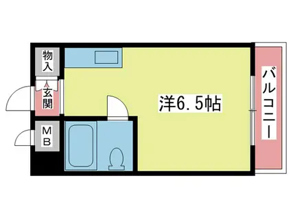 フィーメル・レジデンス(ワンルーム/2階)の間取り写真