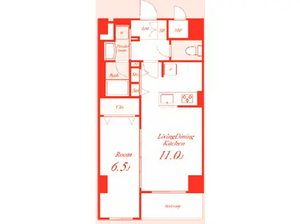 KS 本牧 STORY II(1LDK/5階)の間取り写真