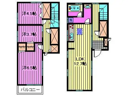 サングリーンハウス(3LDK/1階)の間取り写真