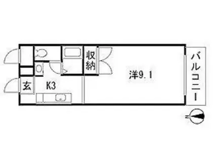フェニックス21(1DK/3階)の間取り写真