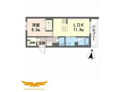 シャーメゾン壺川(1LDK/2階)の間取り写真