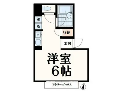 マンションカンナ(1K/2階)の間取り写真