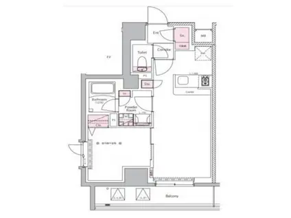 シーフォルムネクスト向島(1LDK/6階)の間取り写真