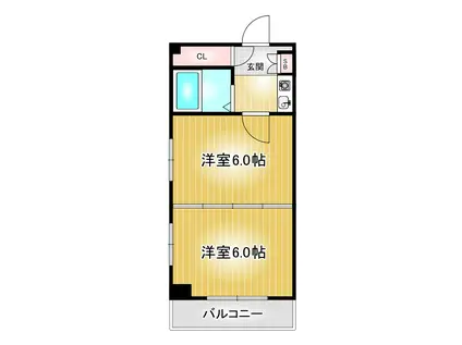 プリンセス今池(2K/6階)の間取り写真