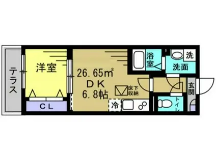 VILLAGE LUMINOUS(1DK/1階)の間取り写真