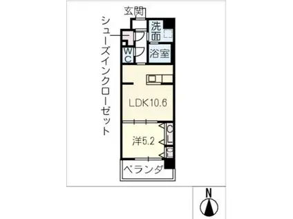 ブリスコート鳴子北(1LDK/2階)の間取り写真