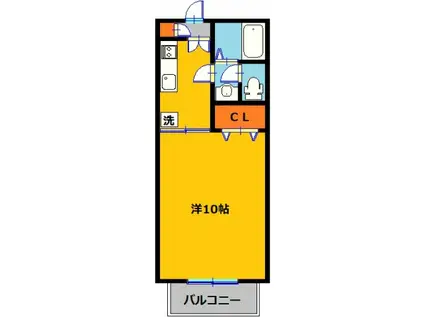 キャットワン(1K/2階)の間取り写真