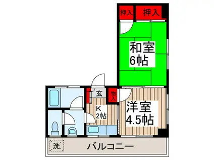 第一共和マンション(2K/1階)の間取り写真