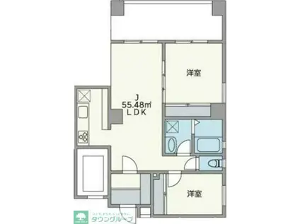 JU TOWER FRONT両国(2LDK/6階)の間取り写真