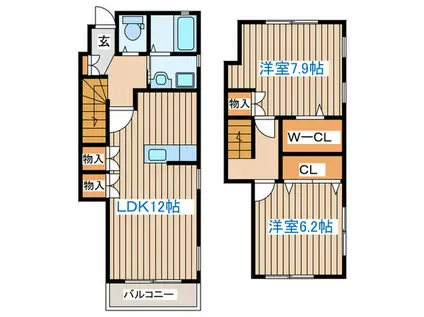 ポルトラフィネ(2LDK/1階)の間取り写真