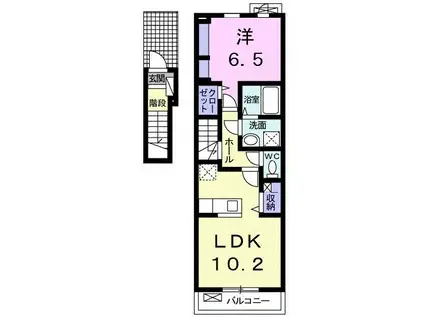 フォリア(1LDK/2階)の間取り写真
