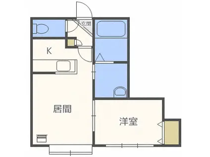 ルーエ南平岸(1LDK/3階)の間取り写真