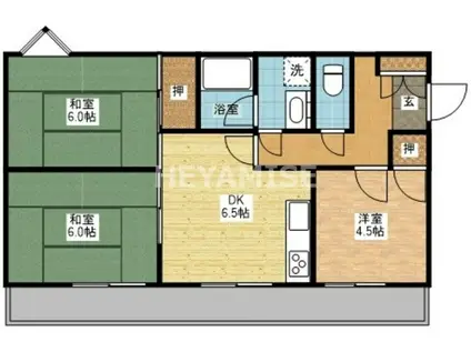 サントスビル(3DK/3階)の間取り写真