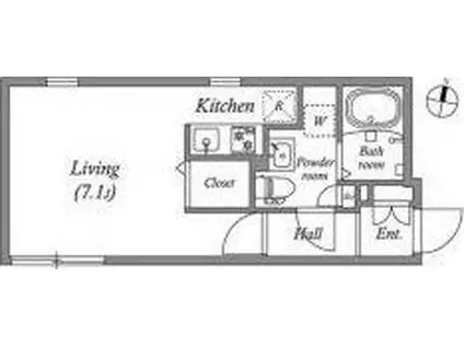 QUADOR中野(ワンルーム/4階)の間取り写真